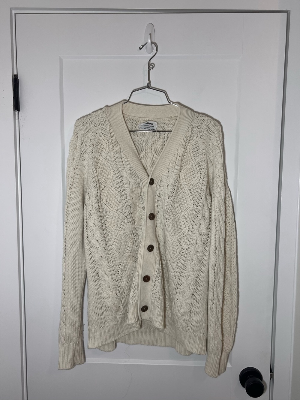 Zellers Vintage Off White Knit Cardigan Medium